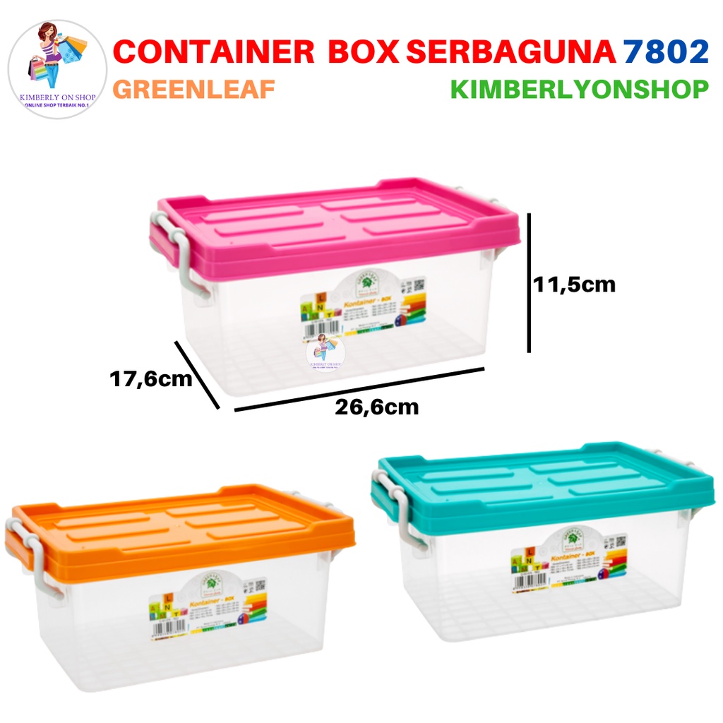 Box Container 3,1 Liter 7802 Q SEVEN BOX Green Leaf