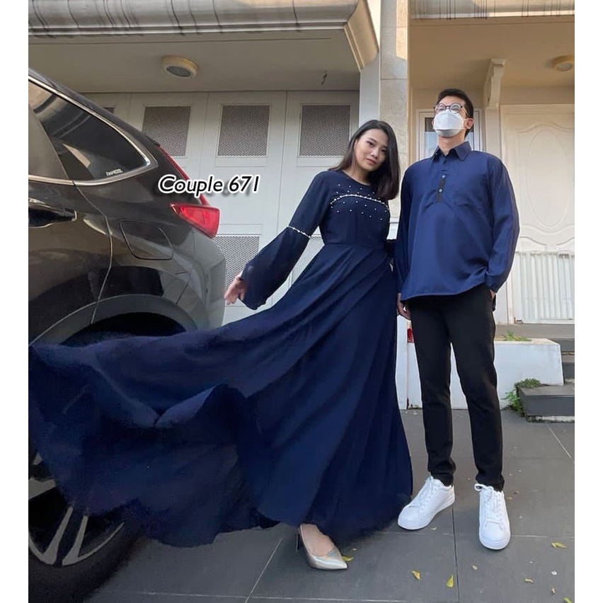 Jessiecolletionn COUPLE 671# DRess muslim fashion / Gamis Couple Fashion Muslim