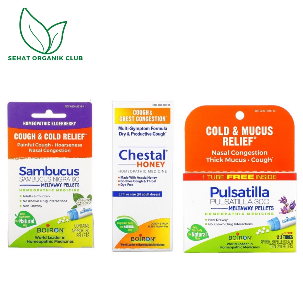 Jual Boiron Chestal Honey Cough & Chest Congestion 6.7 fl oz ; Boiron Sambucus Cough & Cold