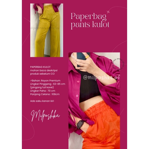 [BISA COD] PAPERBAG BAGGY PANTS / LONG BASIC KULOT RUFFLE PREMIUM BY MILPOSHKA / Emily pants