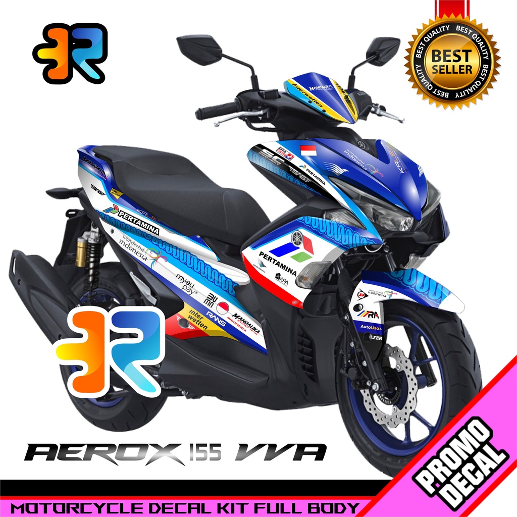 Decal Motor Aerox 155 Mandalika Sticker Logo Emblem Aerox 155 Mandalika Full Body