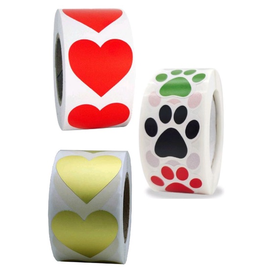

KiSy.Shop Sticker Roll Heart stiker bentuk hati 50pcs / 200pcs stiker reward penilaian anak red heart sticker scrapbook aesthetic sticker hati merah craft paw print sticker