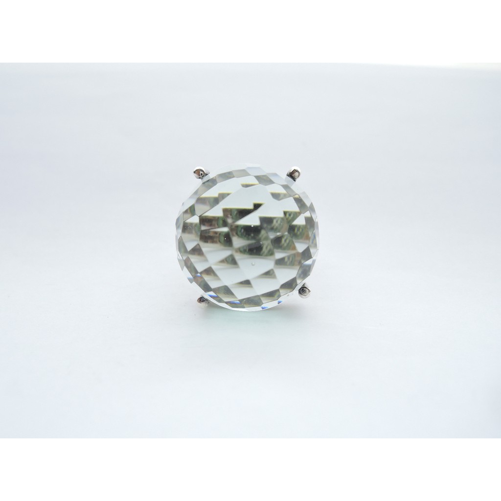 FX Cincin Perak Batu Obsidian Light Green / Cincin Batu Obsidian Hijau