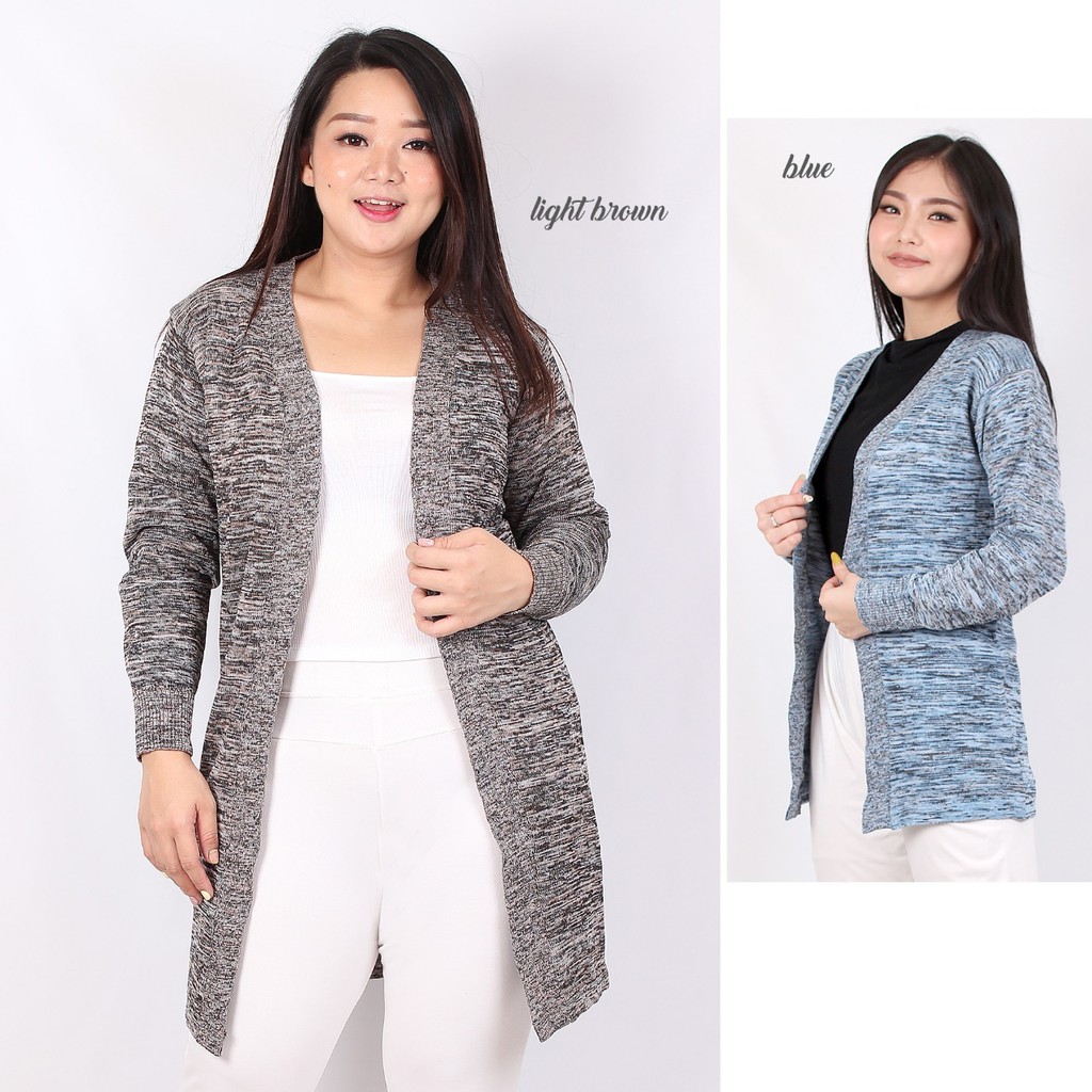 Cardigan twist standar wanita LD 94 Fit to XL Grosir cardi twist jumbo wanita Kardigan Misty pendek