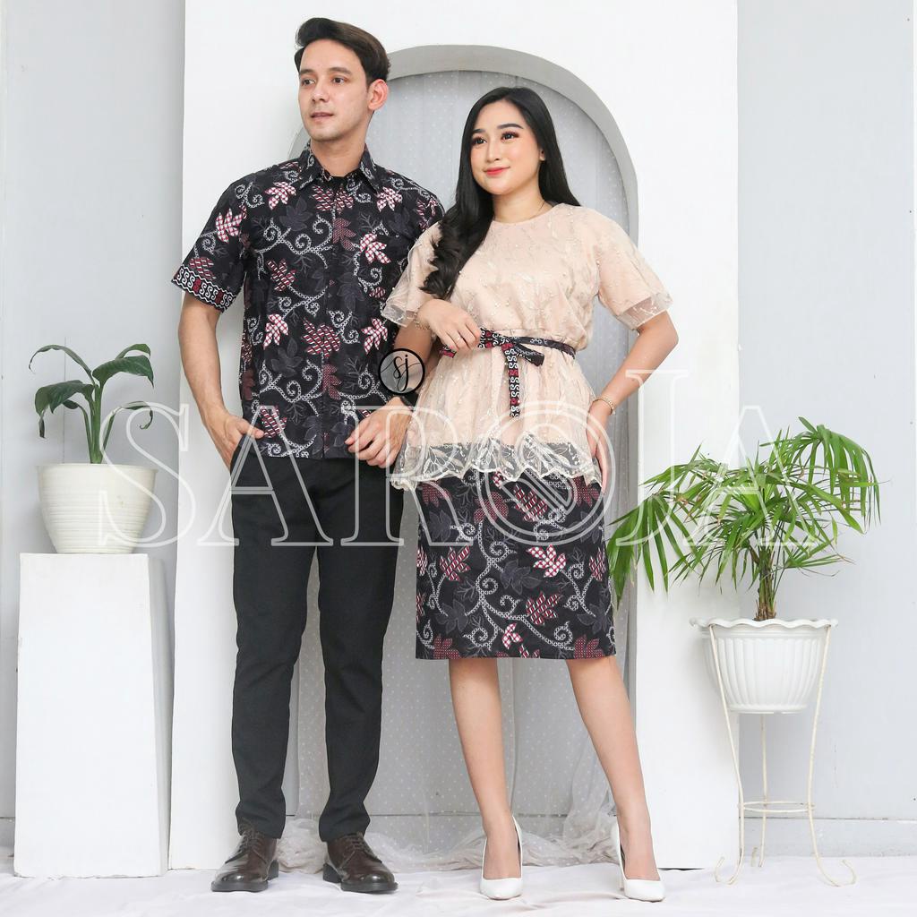 Saroja | Couple Dress Olivia Dress Brukat Batik Katun