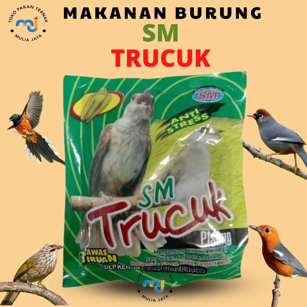 Sm Trucuk Hijau Anti Setress Rasa Pisang Pakan Burung Trucuk