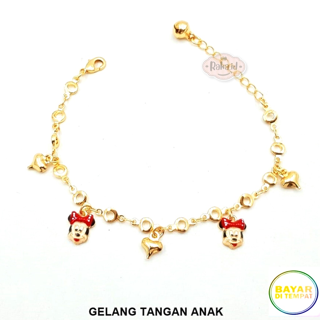 Gelang Tangan Anak Motif Dot Merah Minnie Perhiasan Anak 1090