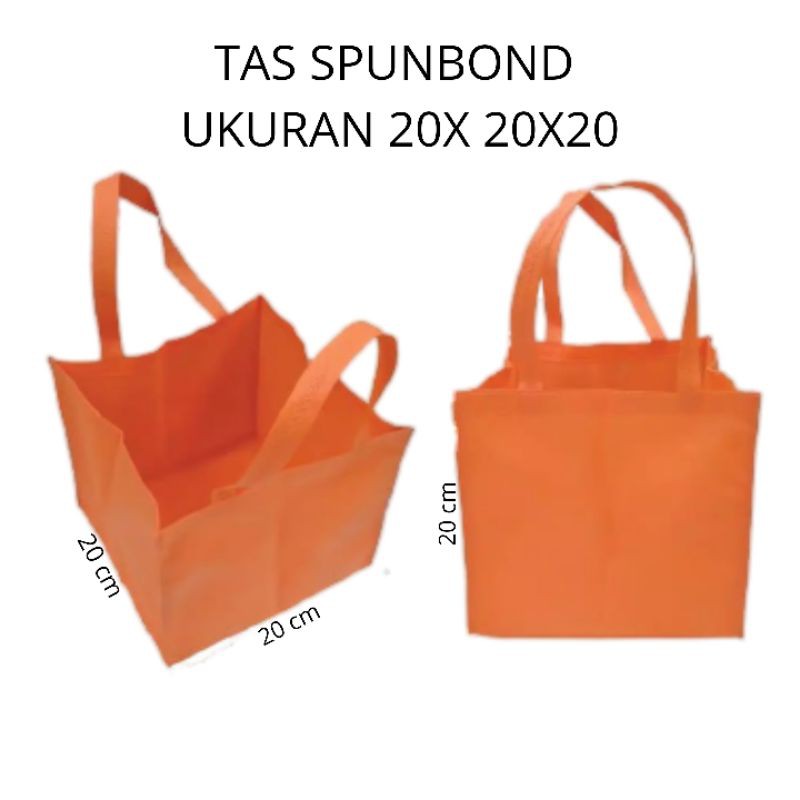 

Tas Spunbond Kotak ukuran 20x20x20 cm