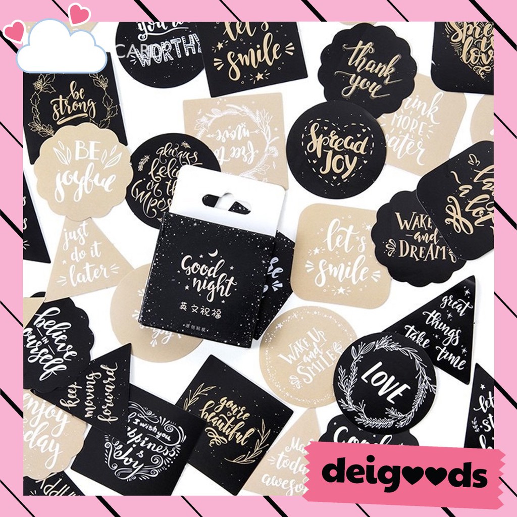 

DEIGOODS❤ 45 Pcs Deco Sticker English Blessing / Scrapbook / Diary / Journal / Lettering