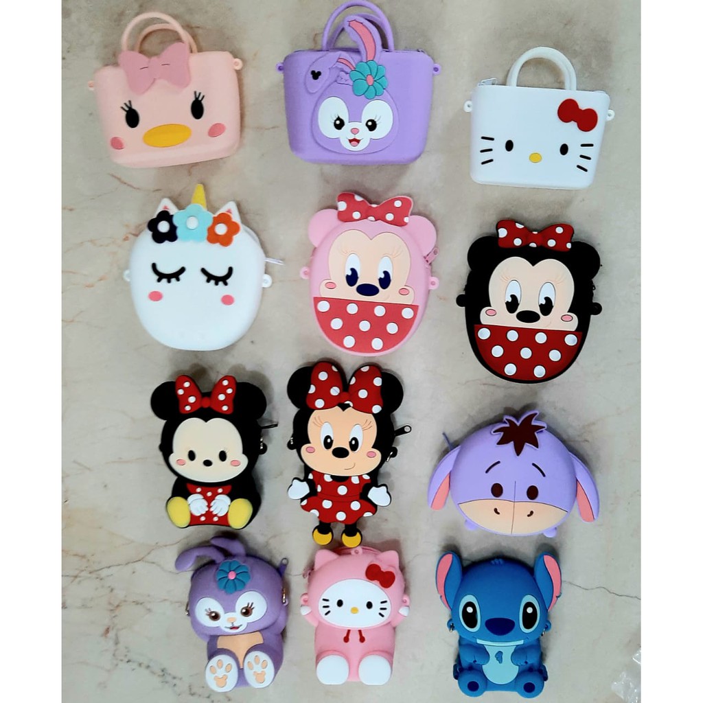 tas selempang jelly rubber persegi kitty daisy
