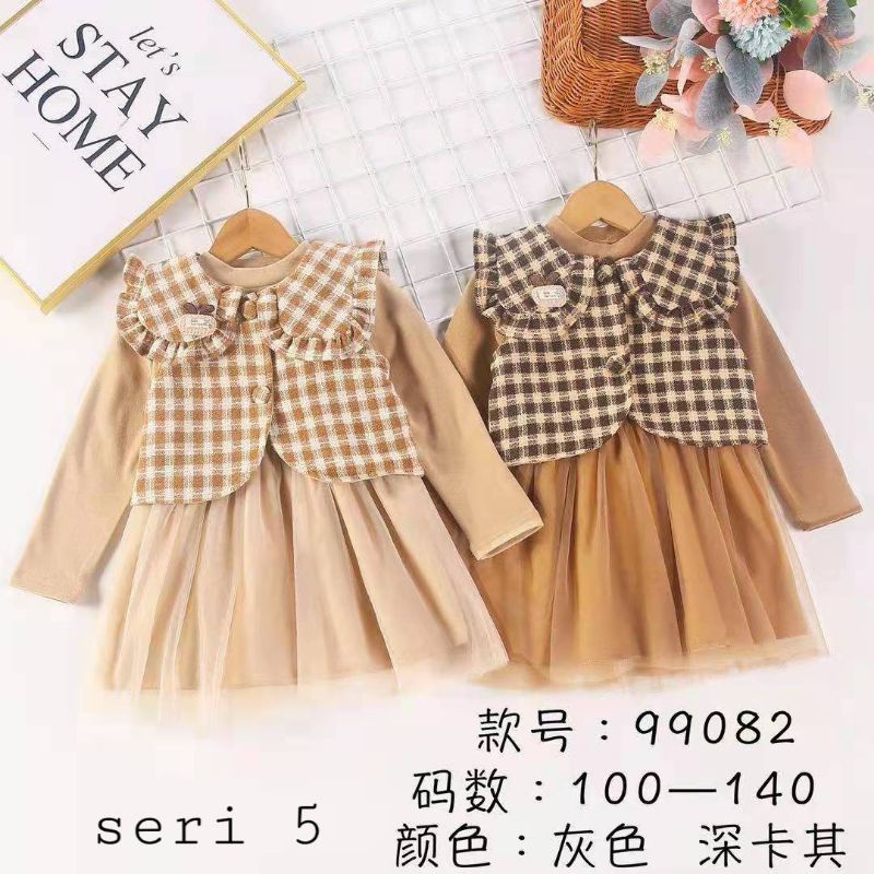 dress rompi anak perempuan cewe import