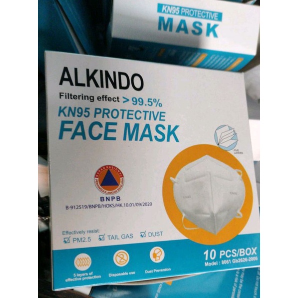 Masker KN95 Alkindo 5 Layer Sertifikat BNPB