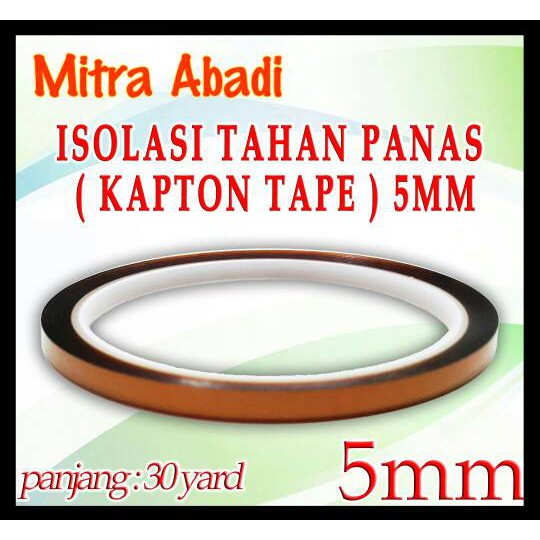 

Isolasi Tahan Panas Kapton Tape 27 meter x 5 mm