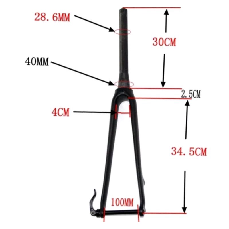 Fork 700 C Road Bike Carbon Disc Brake Tapered Ta 12 x 100 mm . Garpu Karbon Taper Hybrid Cyclo fork sepeda