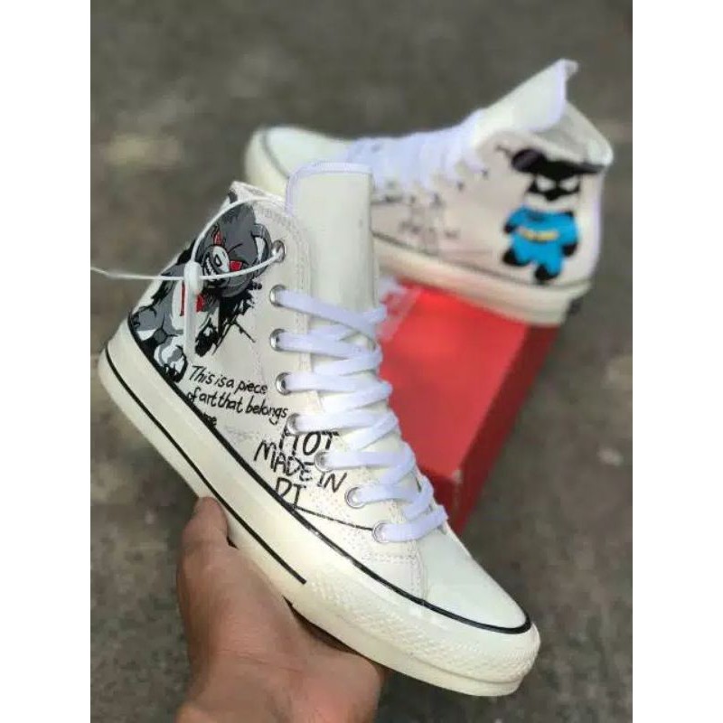 SEPATU CONVERSE 70s HIGH x GLOOMY BEAR WHITE IMPORT QUALIITY MADE IN VIETNAM