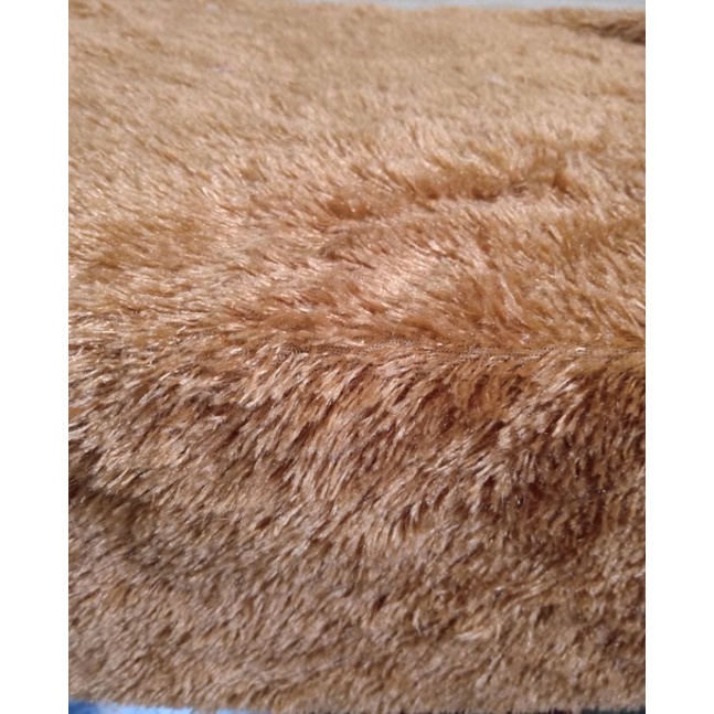 ALAS KANDANG KUCING DAN ANJING KAIN BULU RASFUR TEBAL 2 CM-Coklat muda