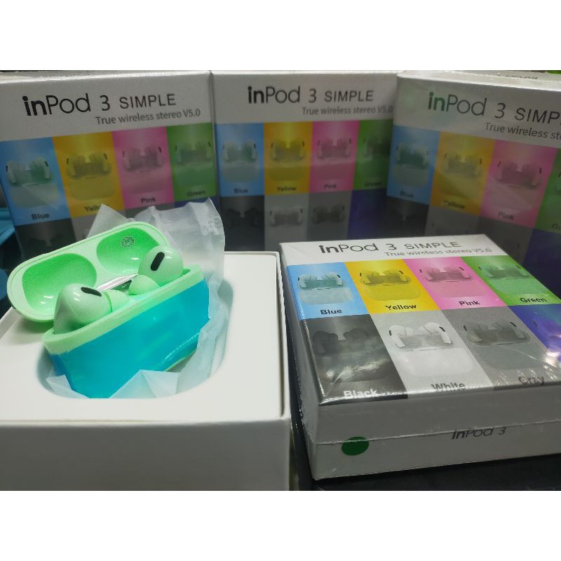 Headset Bluetooth Macaron InPod 3 Simple True Wireless