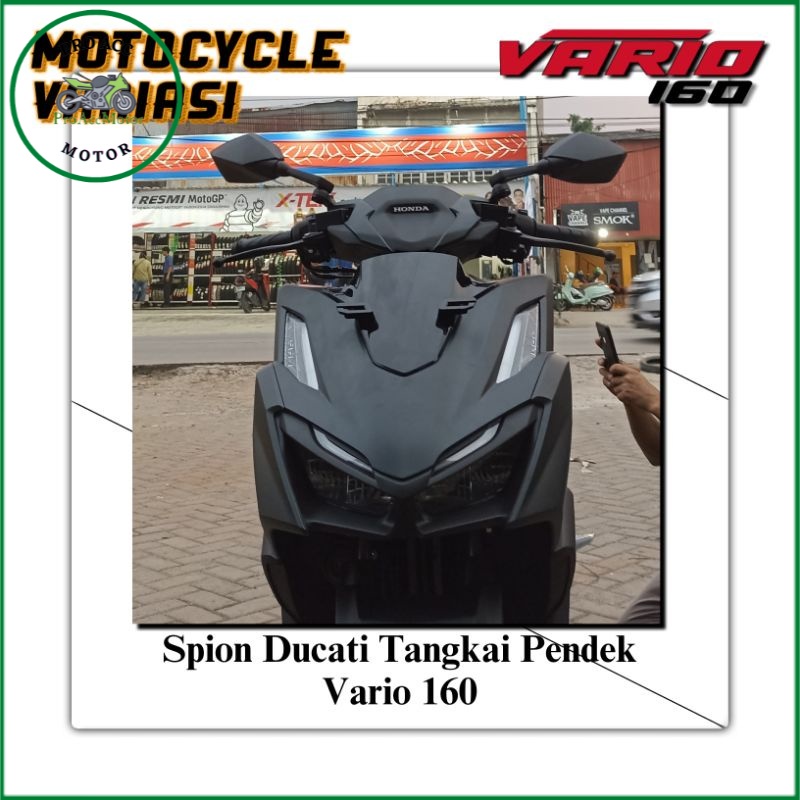 Spion Ducati Vario 160 Tangkai pendek Kaca Putih adv 160 Vario 160 Nmax Aerox Adv Pcx (COD)