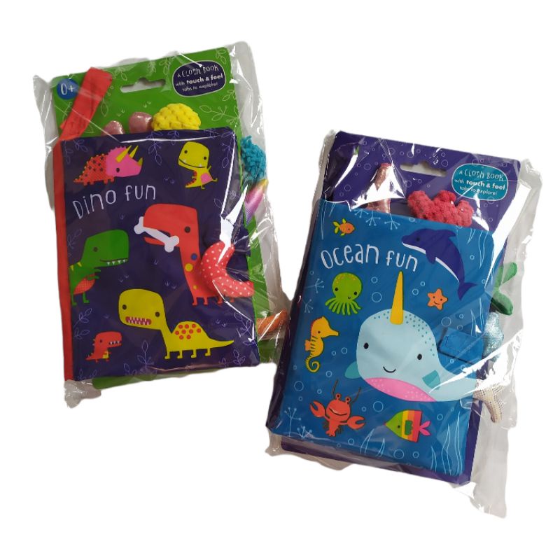 MAKE BELIEVE IDEAS - SOFT CLOTH BOOK FOR BABY OCEAN FUN/DINO FUN