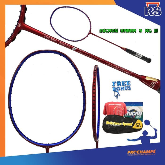 RAKET RS MICRON SABER 9 N III RAKET BADMINTON ORIGINAL