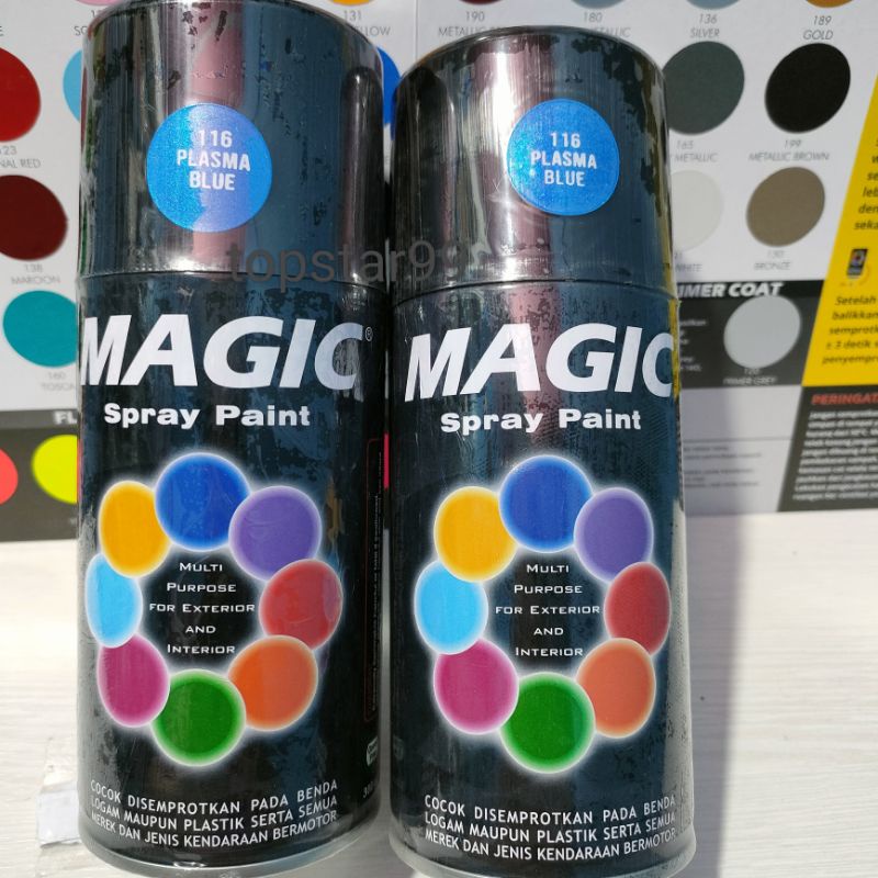 Pilox Pilok Magic Plasma Blue 116 Biru Metalic Metalik 300cc Ukuran Besar Pilok Magic Pilox Magic Cat Magic Cat Semprot Magic Diton 300 cc