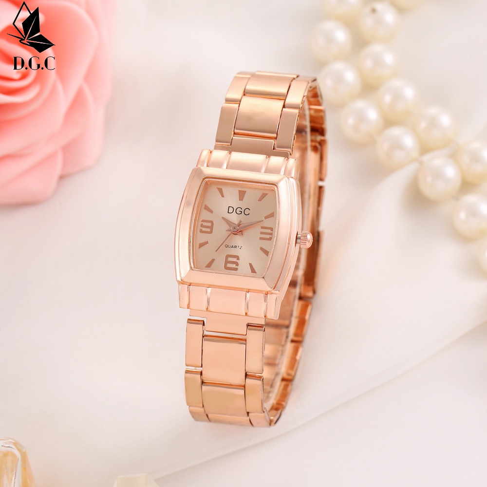 DGC JAM TANGAN WANITA MENONTON TALI STAINLESS STEEL RANTAI WANITA CRYSTAL KRISTAL PREMIUM WOMEN WATCH COUPLE C88