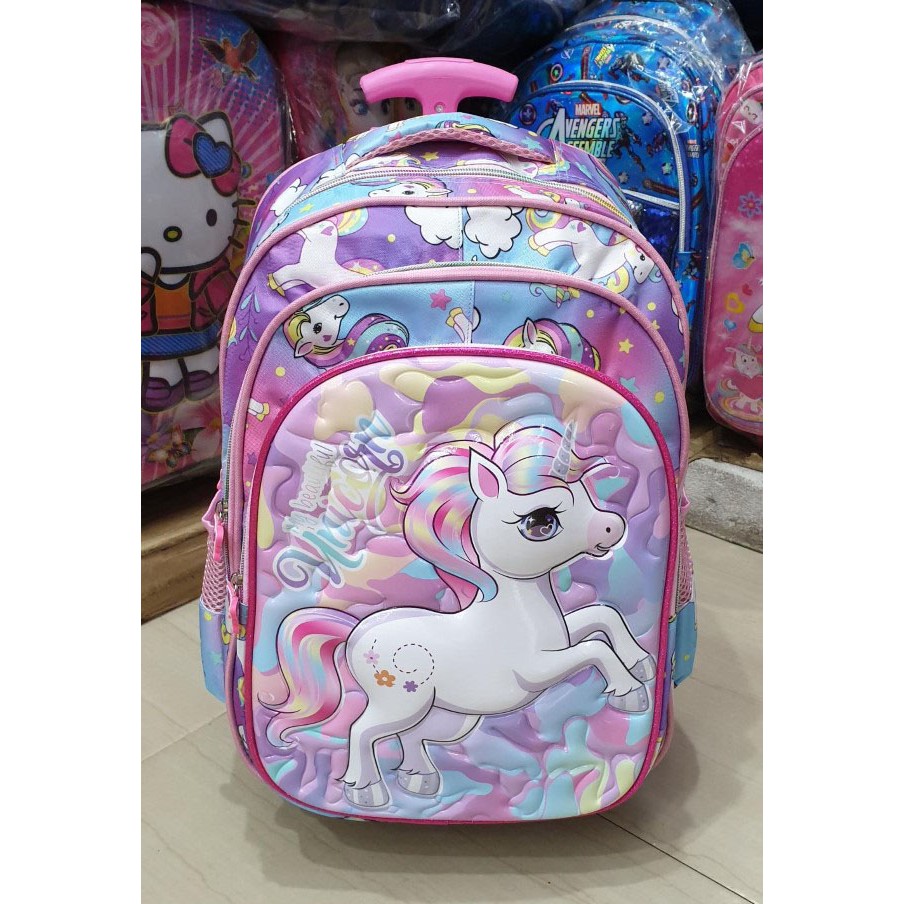 PROMO 10.10 TERBAIK TAS ANAK SEKOLAH SD TROLLEY DORONG GAMBAR ANAK PEREMPUAN KUDA PONY LILAC PUTRI SALJU 3RES ( Snow Odet Cetar Balon Sun Laila Candy Vale Cool 16inch )