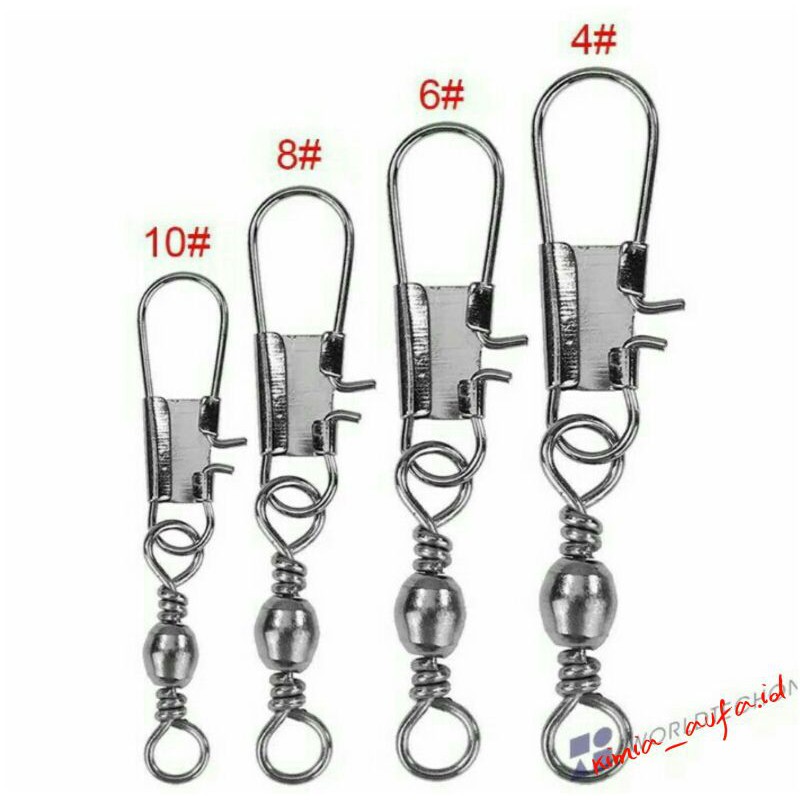 Kili-kili Konektor Interlock Snap Bahan Baja Untuk Alat Pancing