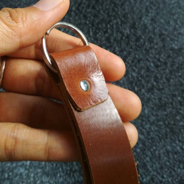 KOING GANCI GANTUNGAN KUNCI LANDYARD FREE CUSTOM NAMA KUKIT SAPI ASLI