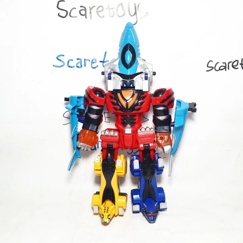 DX Power Rangers Jungle Fury Pride - Gekitouja Gekiranger With Geki Shark Megazord Zord