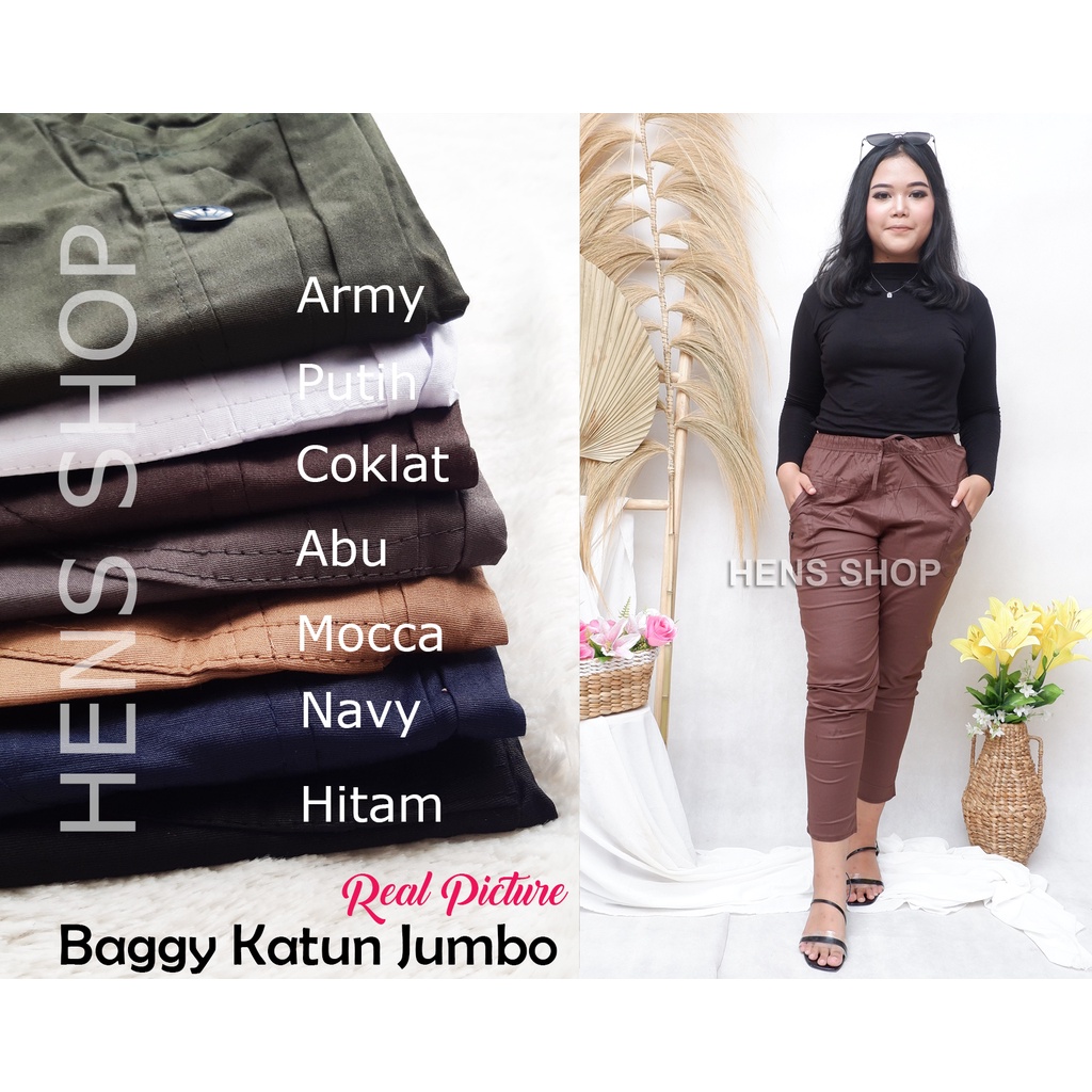 CELANA BAGGY JUMBO PANTS XL DAN XXXXL(5L) PANJANG KATUN STRETCH