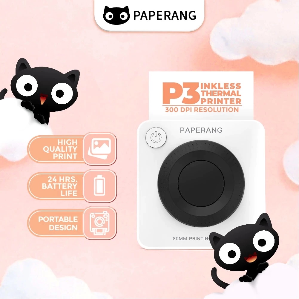 PAPERANG P3 Mini Bluetooth Thermal Photo Printer 300DPI - Printer Termal Terbaru dari PAPERANG - BUKAN PAPERANG P1/P2/P2S!!!