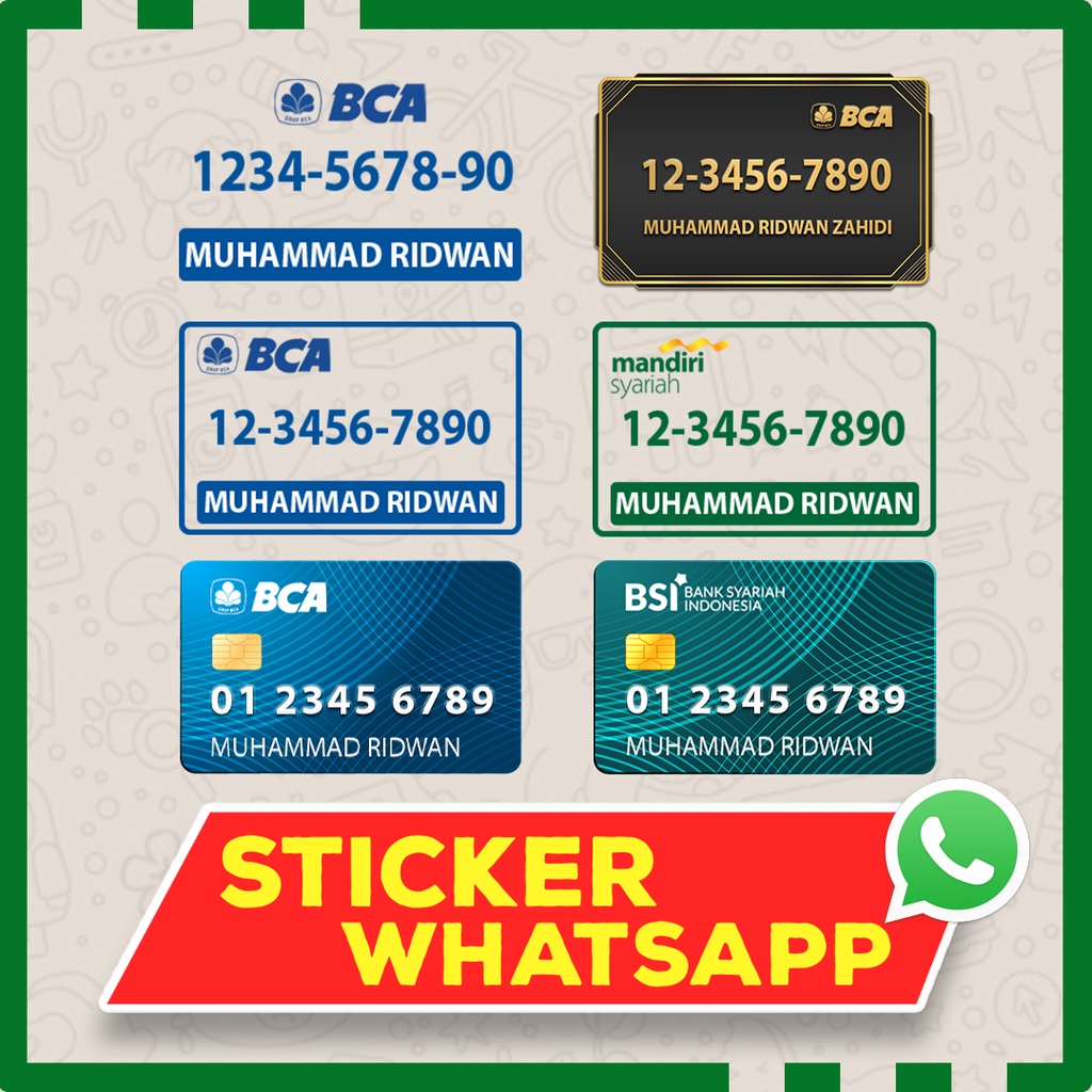 stiker whatsapp nomor rekening