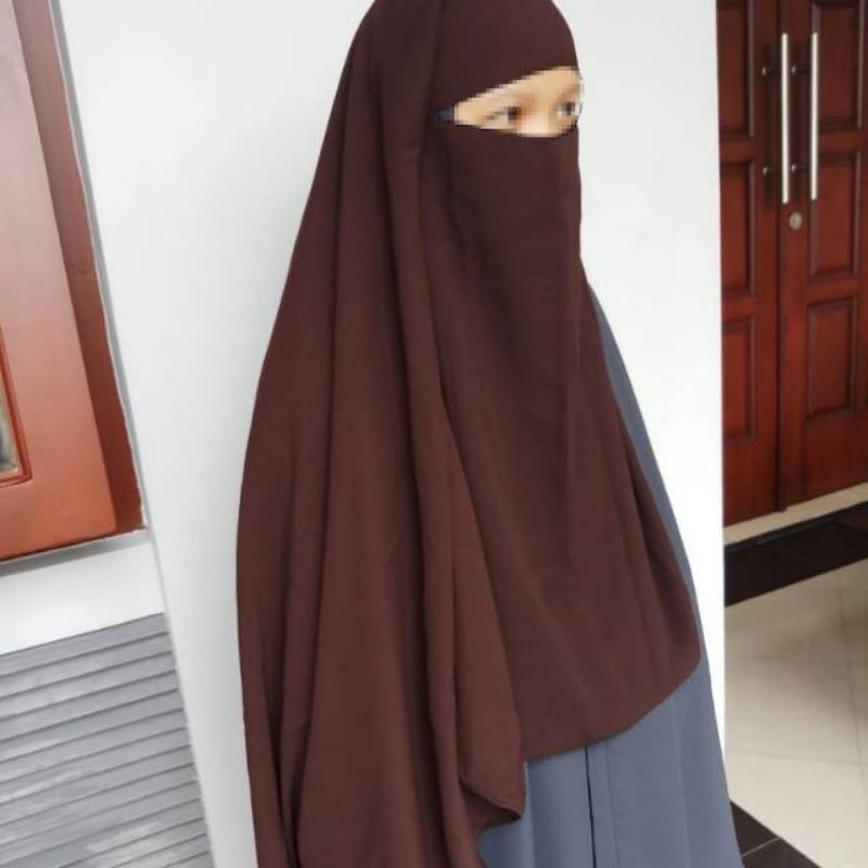 [TS] Purdah 3 Layer Warna Coklat Tua