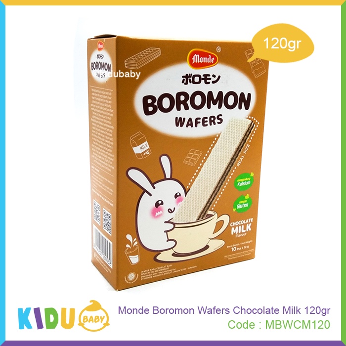 Monde Boromon Wafers Chocolate / Milk / Strawberry Cemilan Wafers Bayi &amp; Anak 120gr