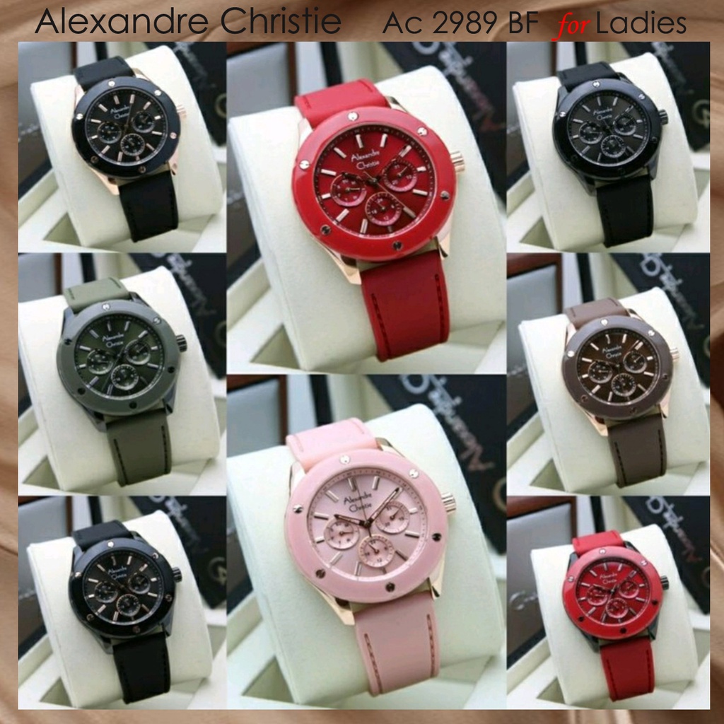 Alexandre Christie Ac 2989 / ac2989 Jam Tangan Wanita Rubber  Original Garansi Resmi 1 Tahun