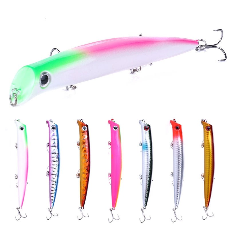 HENGJIA 5PCS Topwater Artificial Bait 12.6cm 16.3g Umpan Pancing Hard Bait Laser Popper Fishing Lures