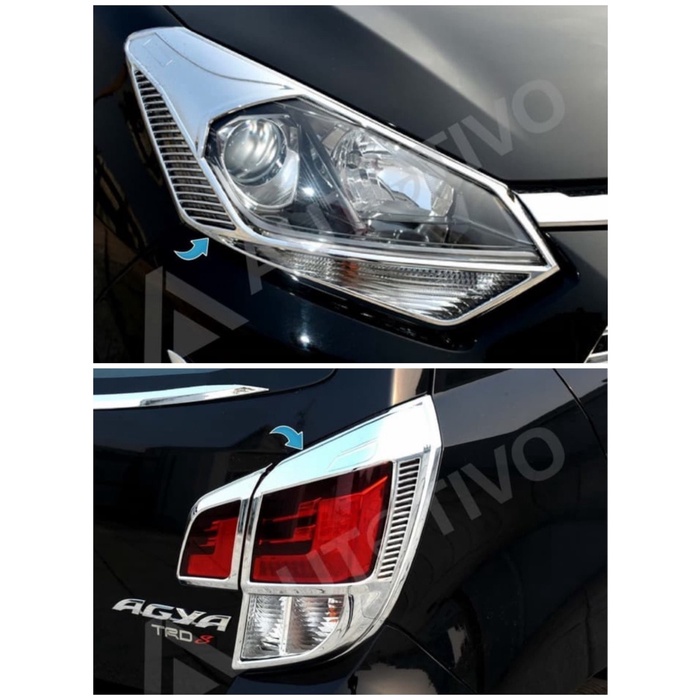 Garnish Lampu Depan Belakang Agya 2017 2019 2020 chrome.,,