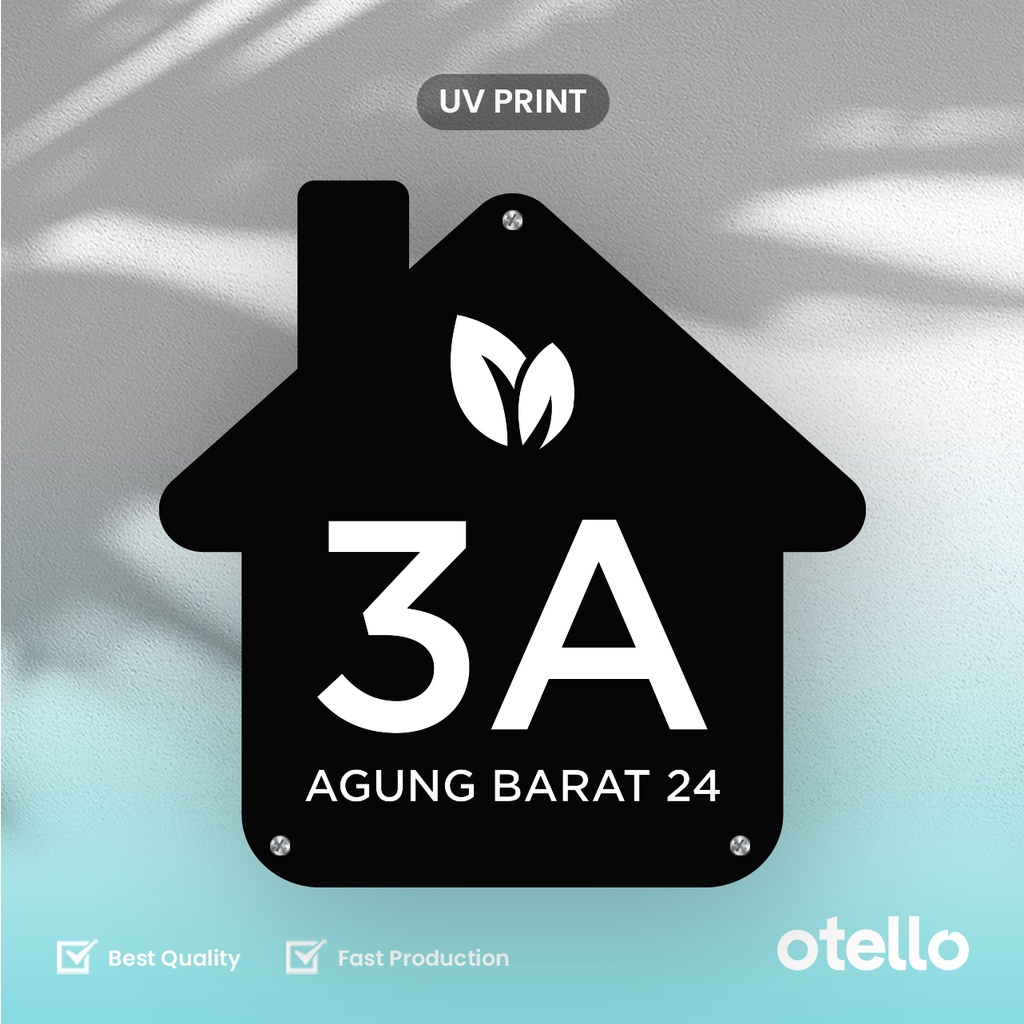 Custom Nomor Rumah Acrylic Print Nomer Papan Alamat No Akrilik House Number Aklirik Alamat Kost Keren Otello NRUV 10