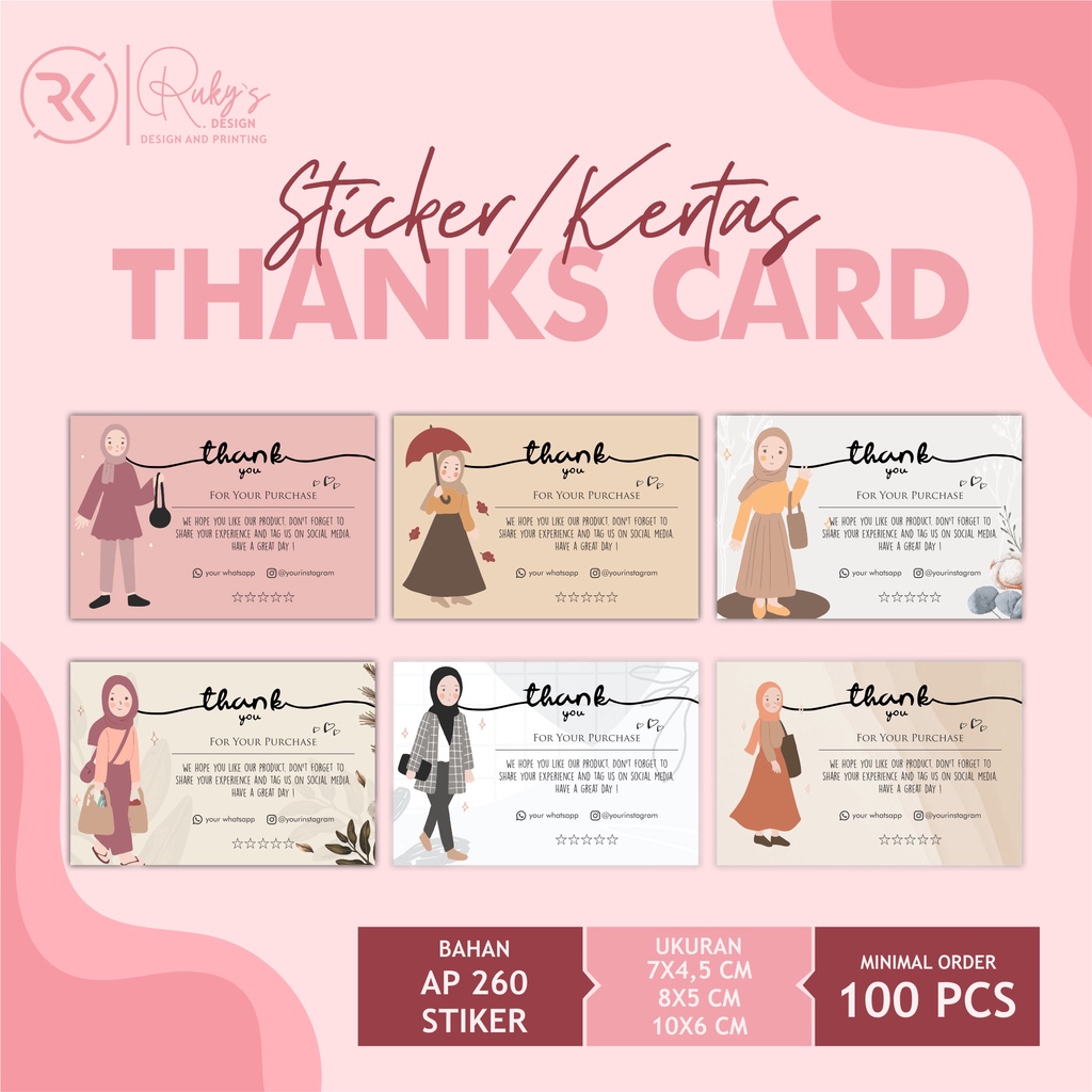 

Thank You Card - Kartu Ucapan - Thanks Card - Thank You Card Custom - Thank You Card Olshop - Card