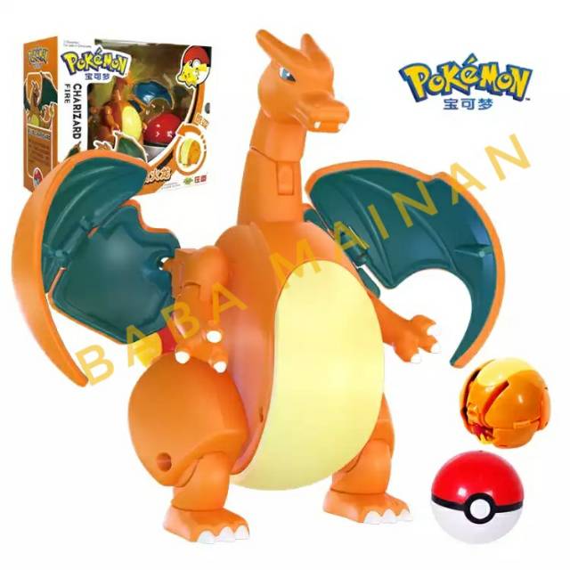  Mainan  Anak Figure Pokemon  Pokeball  Deformation Charizard 