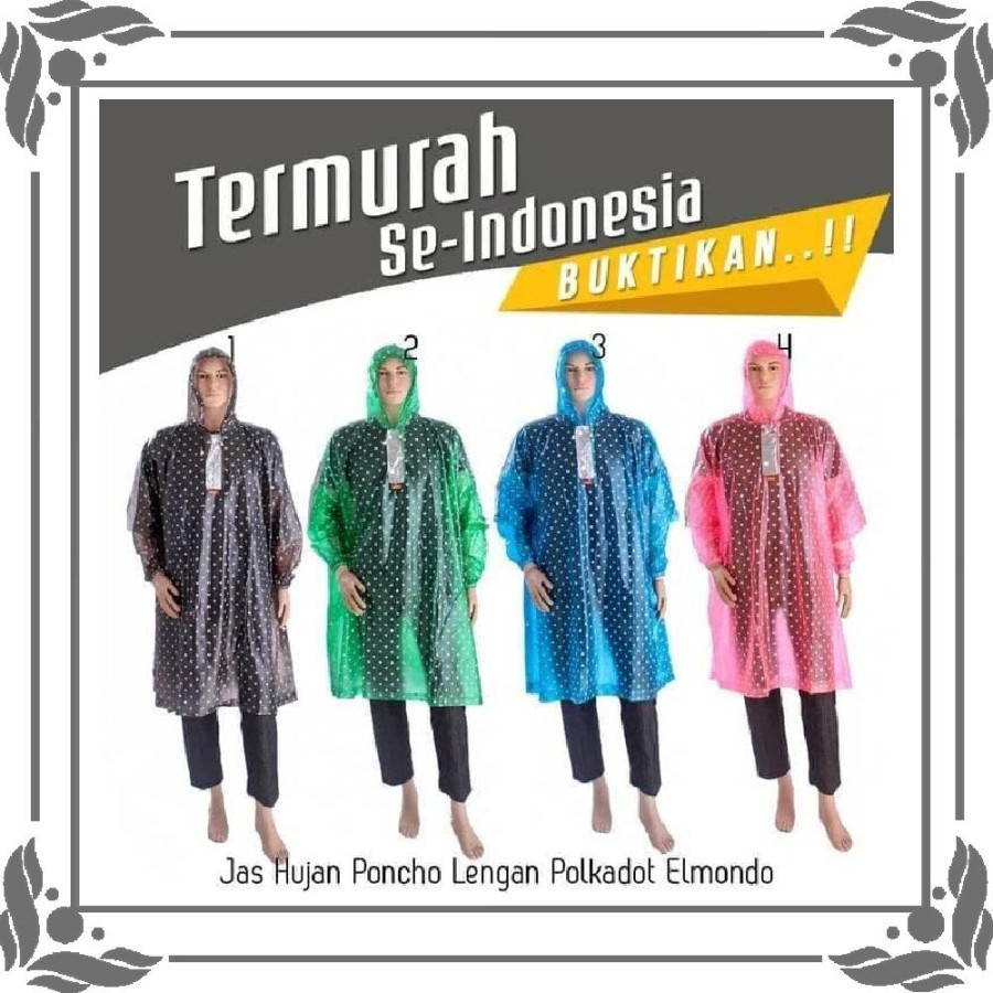 TERLARIS Elmondo Jas Hujan Ponco Polkadot 713 Motif Batman