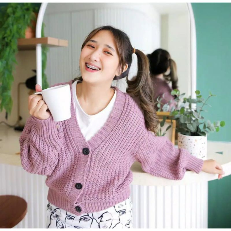 Eireen Cardigan Crop Premium | Nacara Outer Kardigan Wanita tipe 7Get Special-Nila