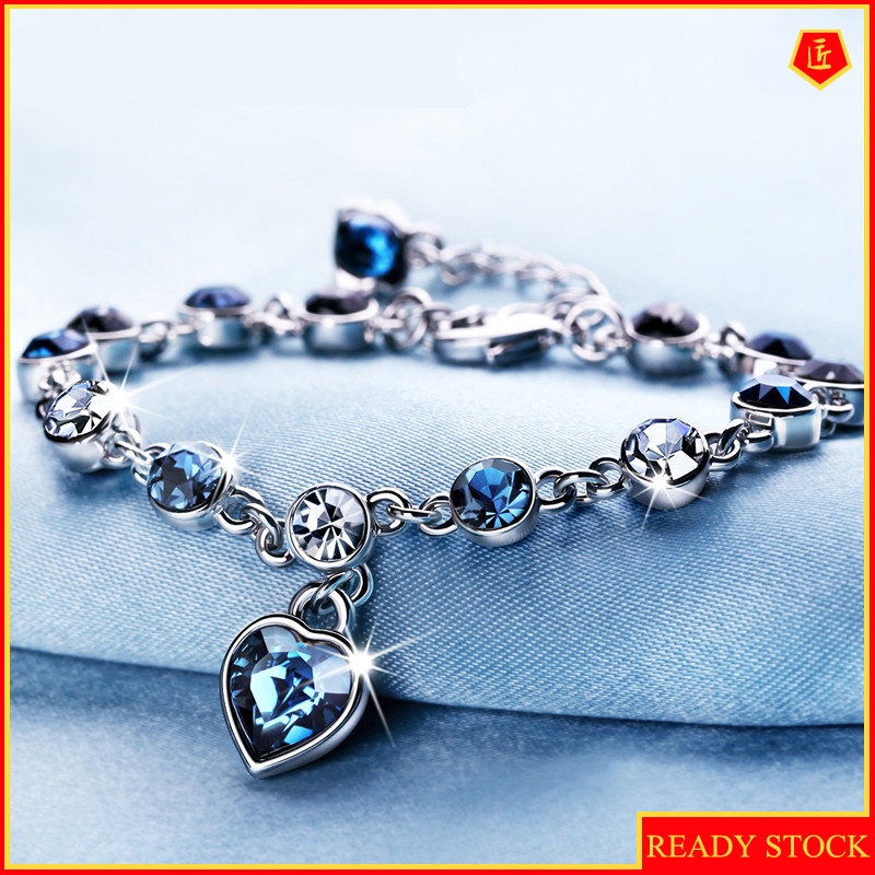 [Ready Stock]Fashion Crystal Retro Romantic Heart Bracelet