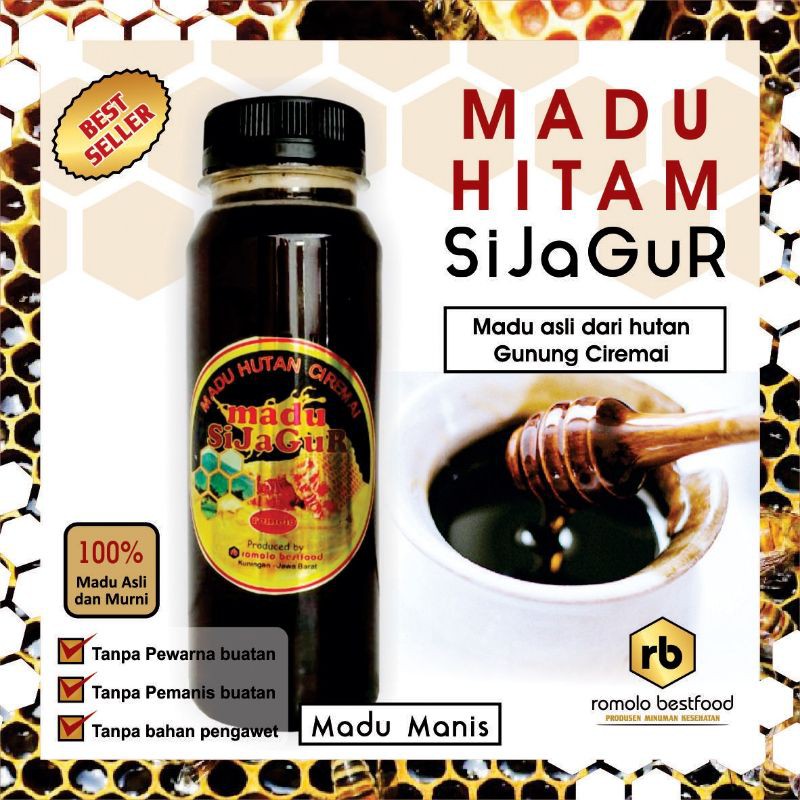 

Madu Asli Madu Hitam Manis Murni kemasan botol 250ml