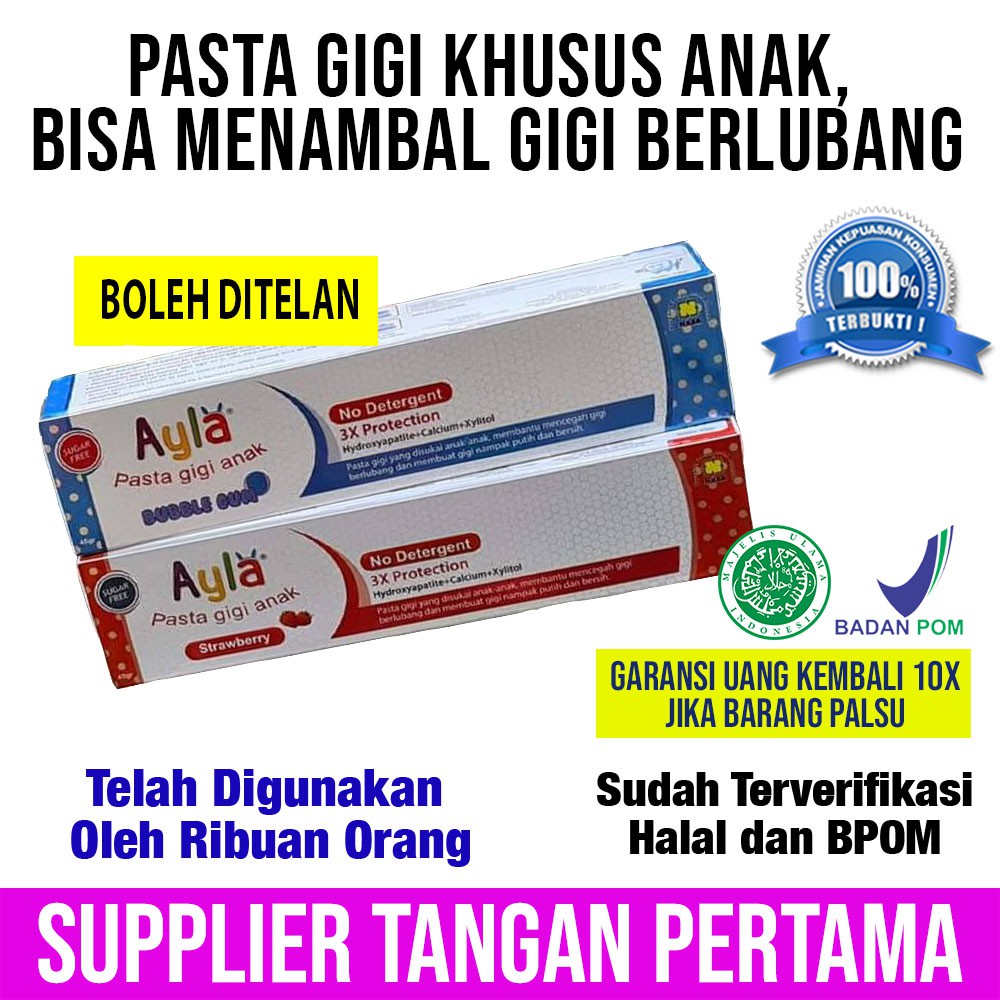 PASTA GIGI ANAK 1 TAHUN AYLA NASA | BISA MENAMBAL GIGI BERLUBANG | BOLEH DITELAN E#9