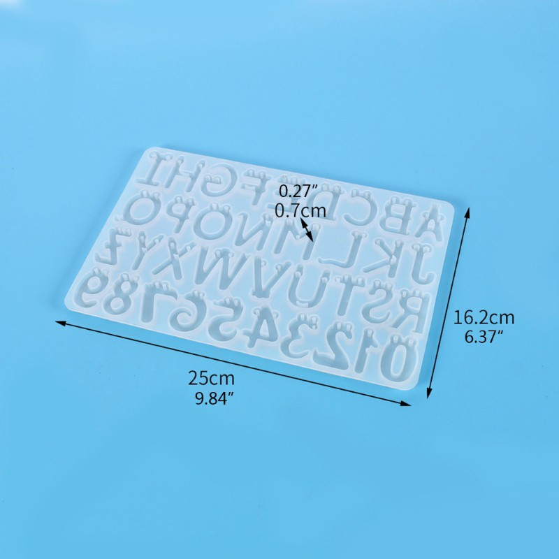 Glitter Cartoon Smile Face Alphabet Crystal Resin Mold DIY Letter Number Silicone Mould