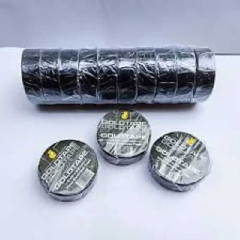 

10 buah isolasi hitam merk goldtape