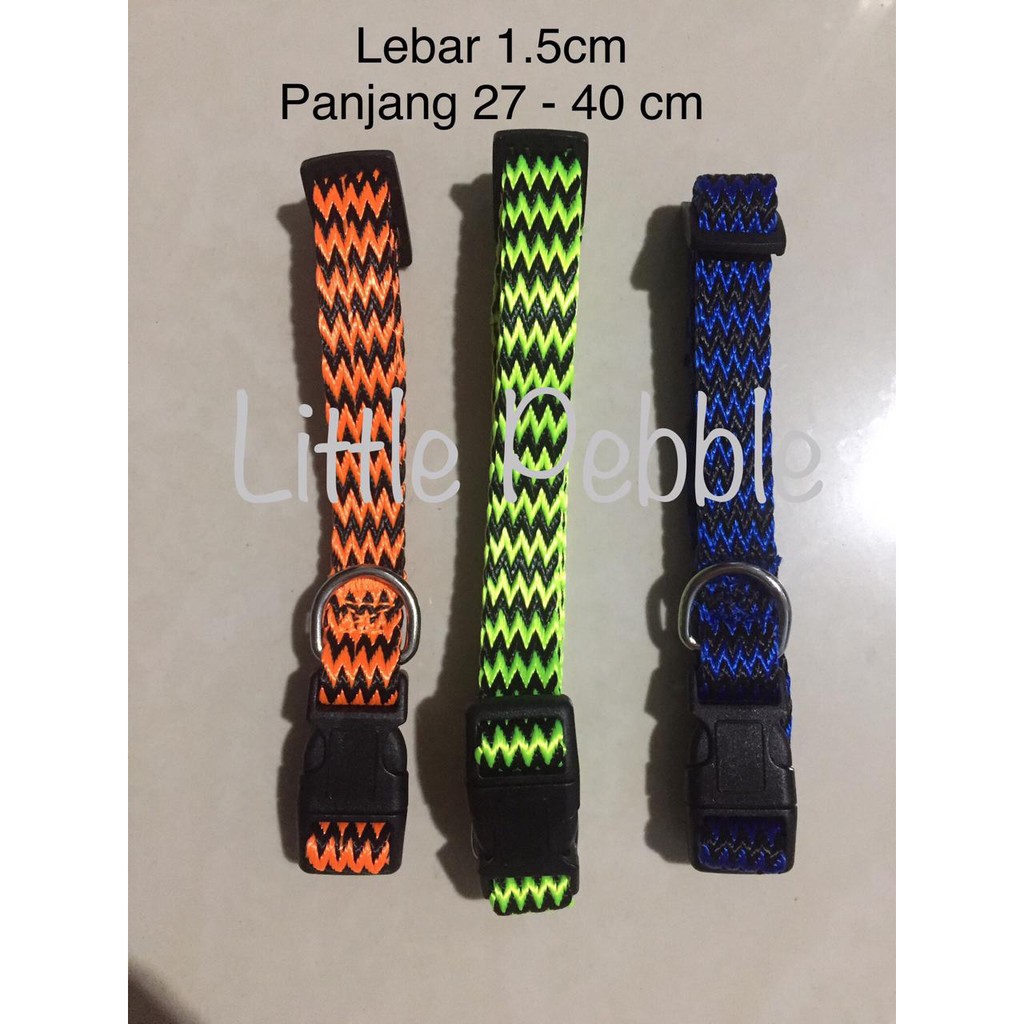 368553 Tali Leher Nylon Warna Motif Gerigi Kucing Anjing Lebar 1.5cm