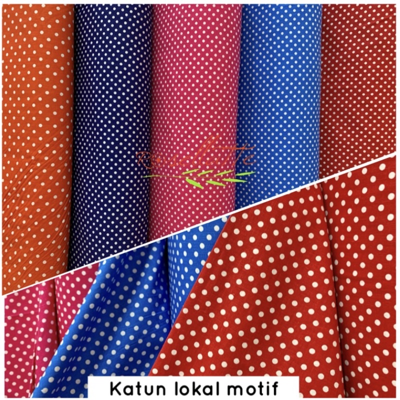 Kain Katun Lokal Motif Polkadot Besar